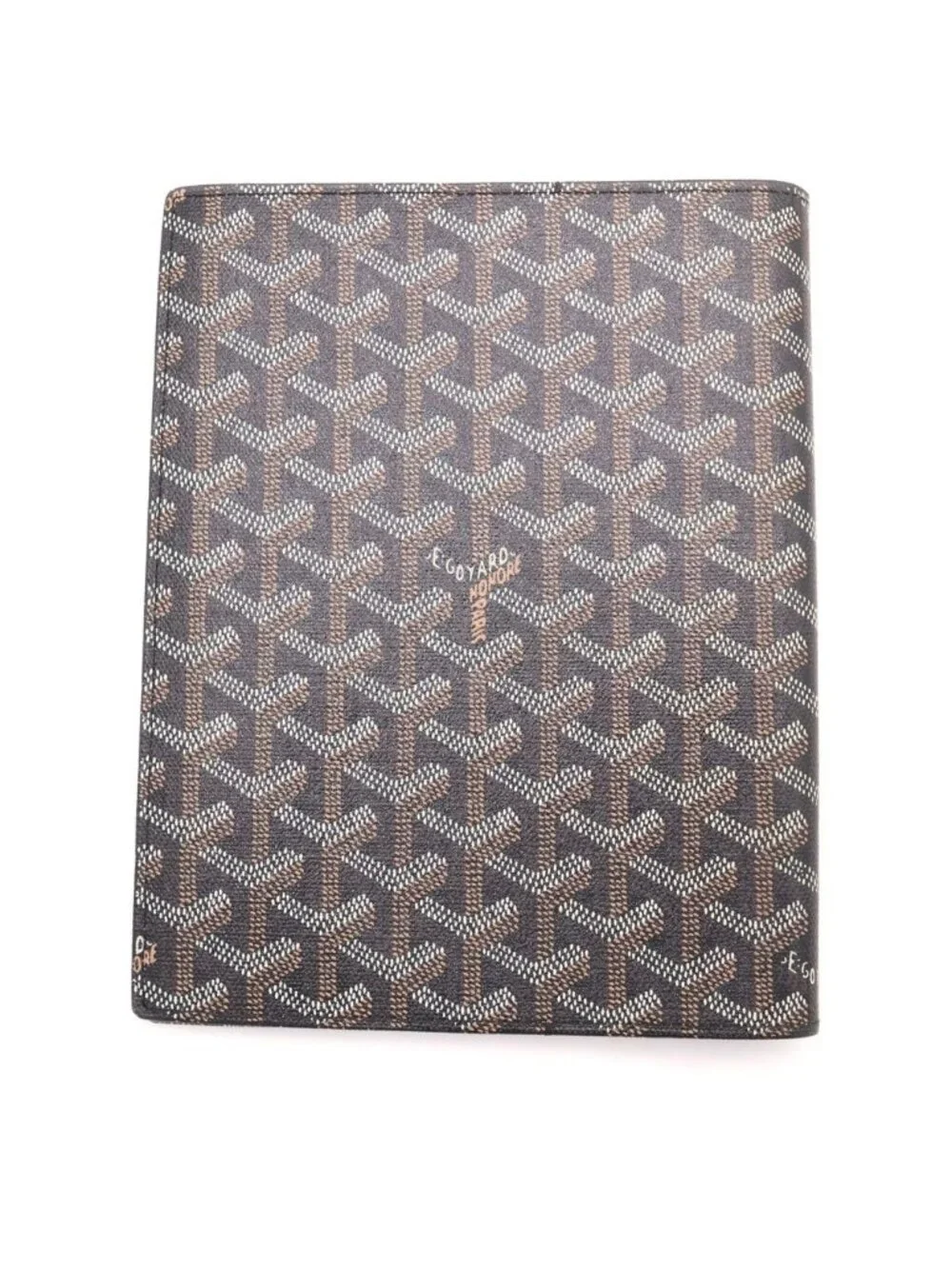 Goyard Castiglione Cover Herringbone Notebook Brown Agenda